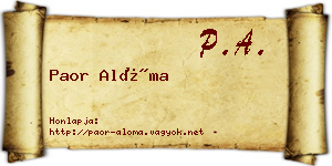 Paor Alóma névjegykártya